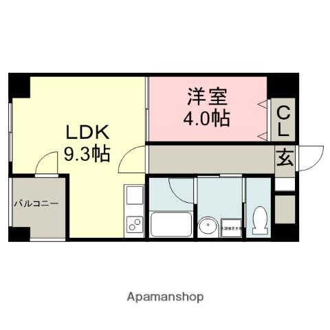 クイール中央通(1LDK/5階)の間取り写真