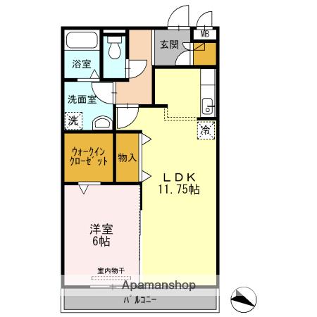 サンシャインビレッジ(1LDK/1階)の間取り写真