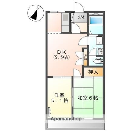 コンフォースM(2DK/2階)の間取り写真