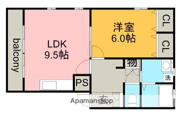 MARCHE K(1LDK/1階)の間取り写真