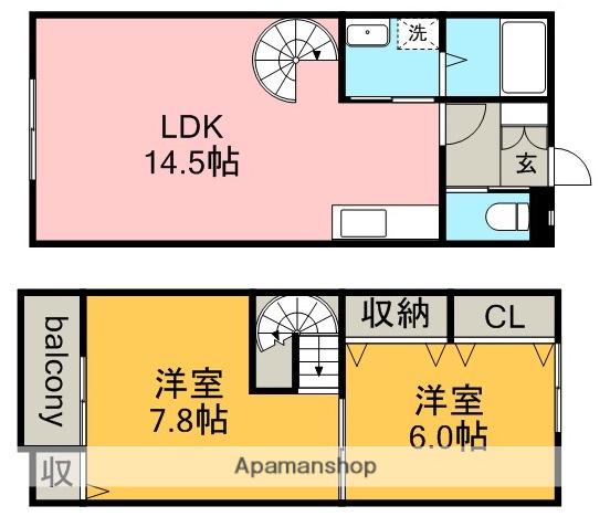 PROCION(2LDK/1階)の間取り写真