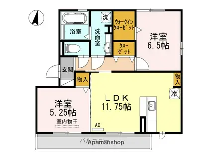 マーズクリスタル(2LDK/1階)の間取り写真