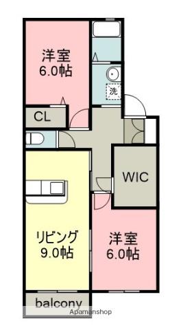 ガーデンコート出川(2LDK/2階)の間取り写真