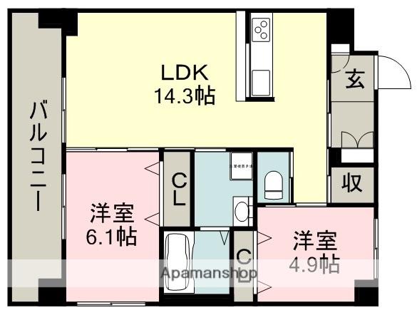 ガロファーノ(2LDK/3階)の間取り写真