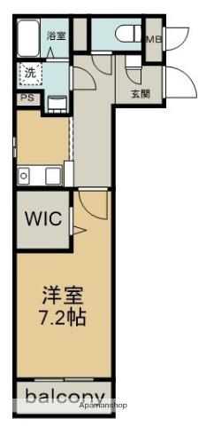 BLOOMING春日井(1K/4階)の間取り写真