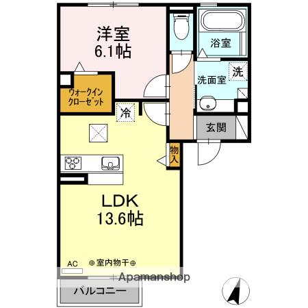 ルミナーレ(1LDK/1階)の間取り写真