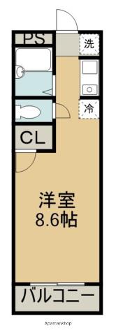 メゾン庄名2(ワンルーム/2階)の間取り写真