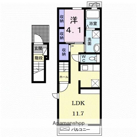中央本線 神領駅 徒歩11分 2階建 築7年(1LDK/2階)の間取り写真