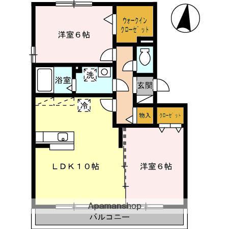 グラス ウィン(2LDK/1階)の間取り写真