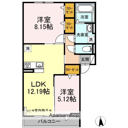 ミ・カーサ関田Ⅱ(2LDK/2階)の間取り写真