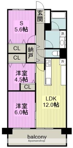 藤和シティーコープ春日井駅前(2SLDK/3階)の間取り写真
