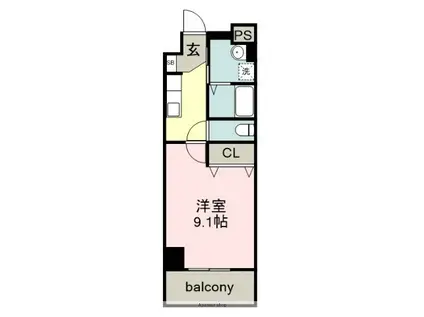 リベロ カスガイ ステイション(1K/7階)の間取り写真
