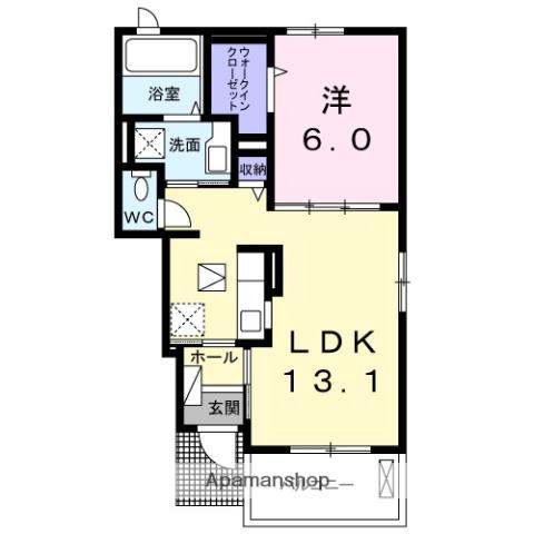 ベレットⅠ(1LDK/1階)の間取り写真