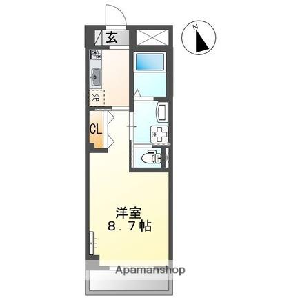 アウルム(1K/3階)の間取り写真