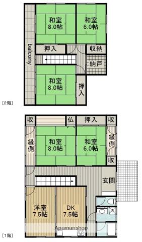 中央本線 春日井駅(ＪＲ) 徒歩15分 2階建 築31年(6SDK)の間取り写真