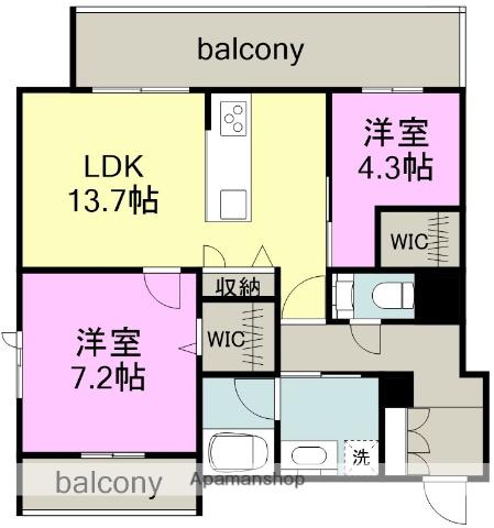 ベラ ルーナ(2LDK/2階)の間取り写真