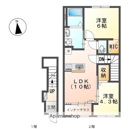 ファミーリエ(2LDK/2階)の間取り写真