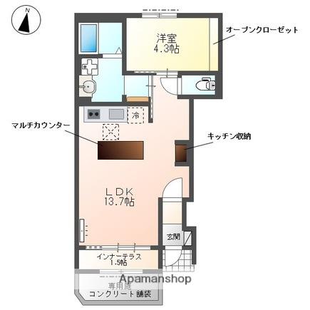 AMFORETI(1LDK/1階)の間取り写真