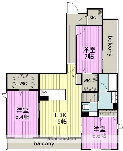 シャーメゾン伊藤(3LDK/2階)の間取り写真