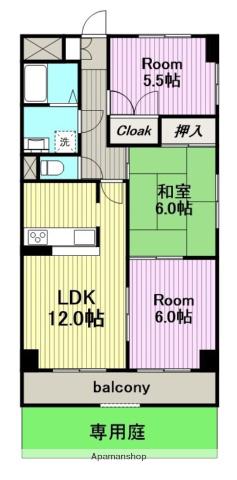 VILLA RIALTO(3LDK/1階)の間取り写真