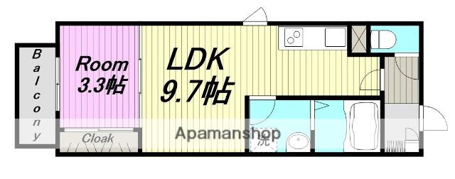 LE COCON 春日井Ⅱ(1LDK/3階)の間取り写真