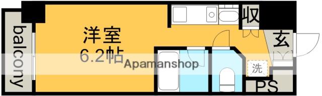 オルト春日井(1K/6階)の間取り写真