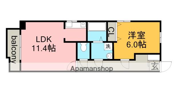 レスポワールⅢ(1LDK/6階)の間取り写真
