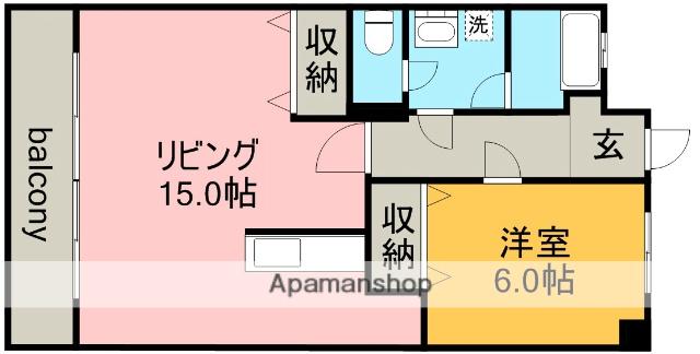春日井駅南ハイツ(1LDK/3階)の間取り写真