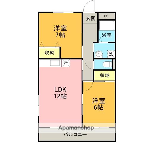 サンシャイン美合Ⅲ(2LDK/4階)の間取り写真
