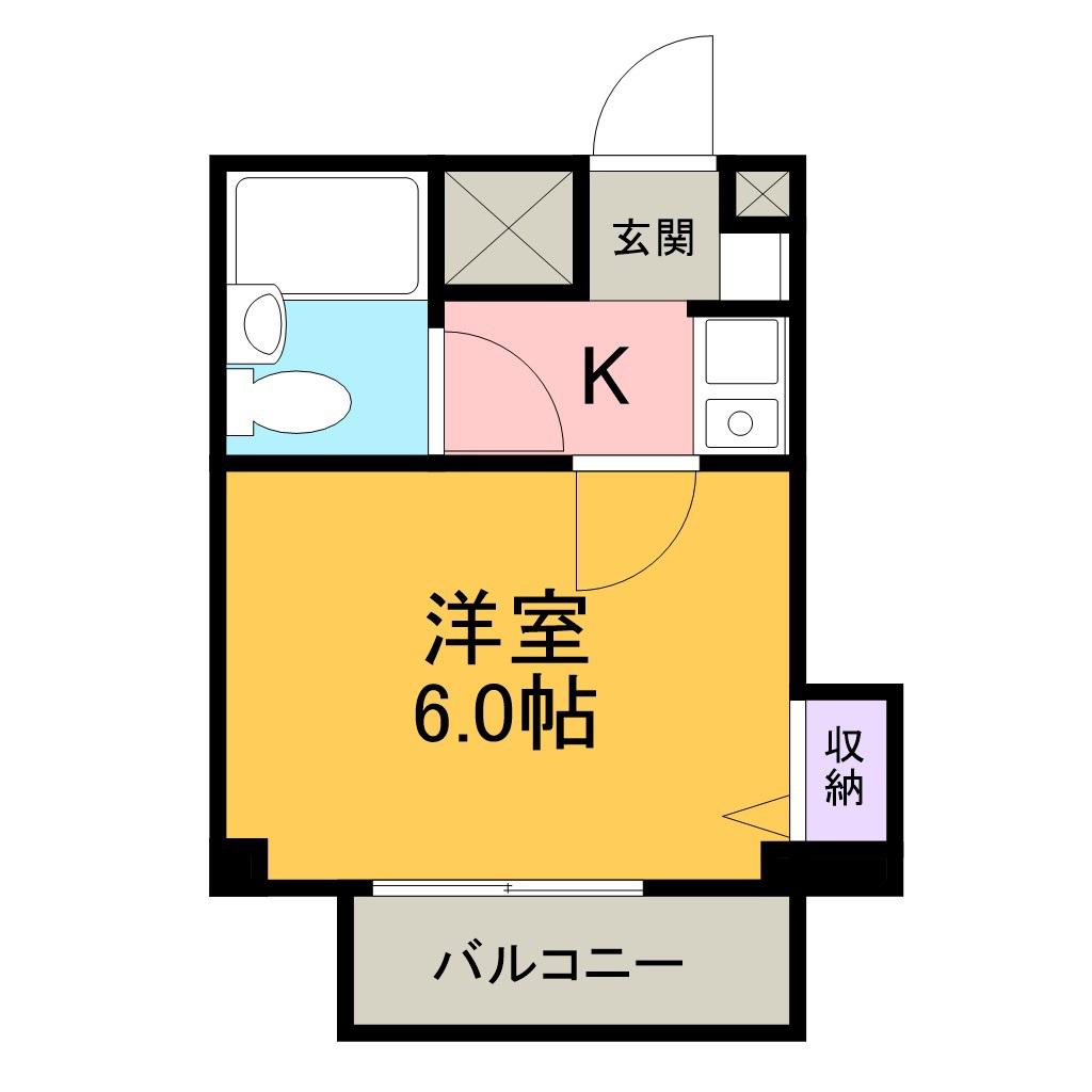 シティボックス88(1K/2階)の間取り写真