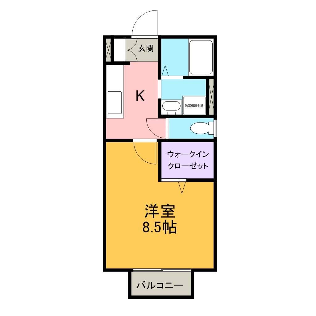 アミエーラ(1K/2階)の間取り写真