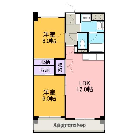 グラシャスベル広幡(2LDK/1階)の間取り写真