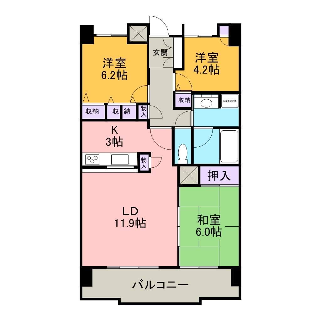 パクスフォーレ(3LDK/4階)の間取り写真