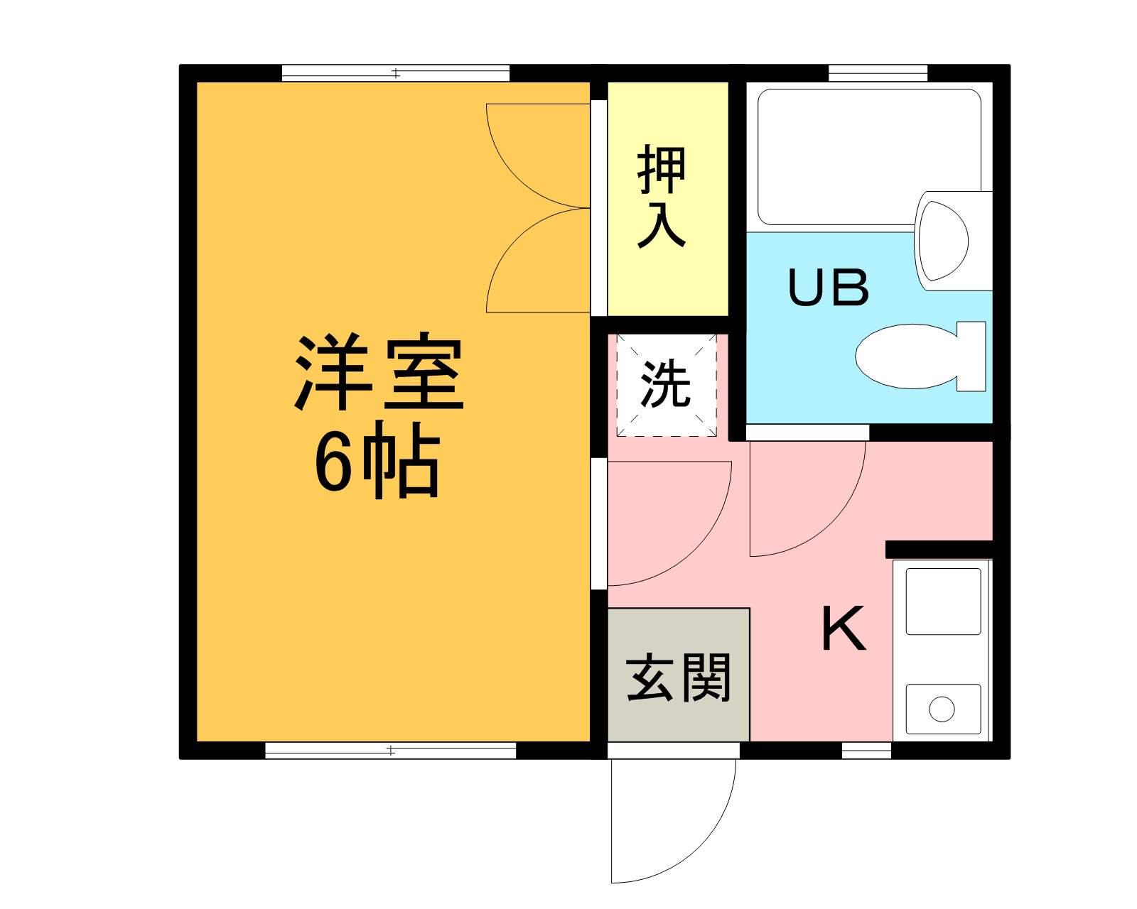 プチローズ(1K/1階)の間取り写真
