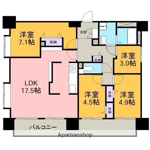 グラート岡崎(3SLDK/2階)の間取り写真