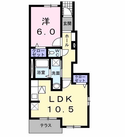 アレストス(1LDK/1階)の間取り写真