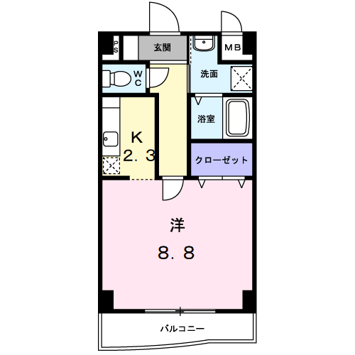 アルバ・美合(1K/1階)の間取り写真