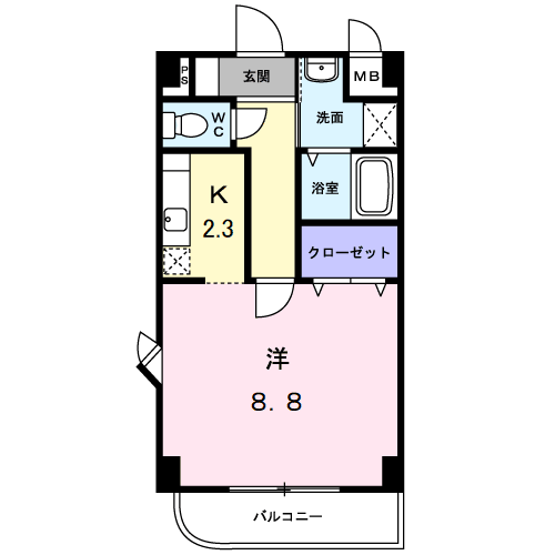 アルバ・美合(1K/3階)の間取り写真