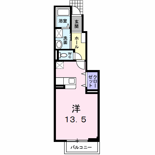 サン・ライズ(ワンルーム/1階)の間取り写真