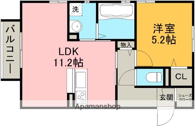 ノア・ルーナⅢ(1LDK/2階)の間取り写真