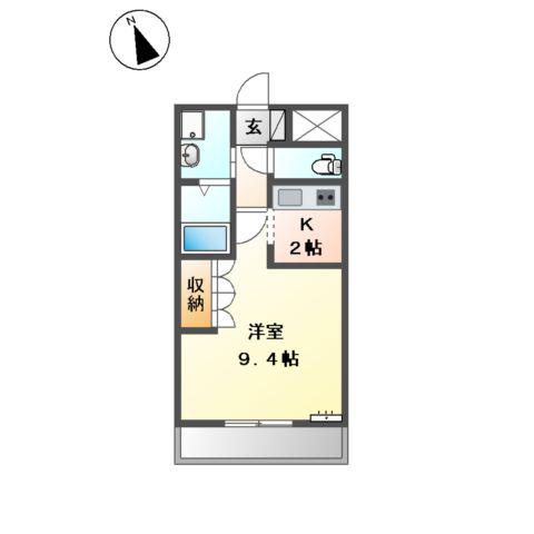 エンプレスK(1K/2階)の間取り写真