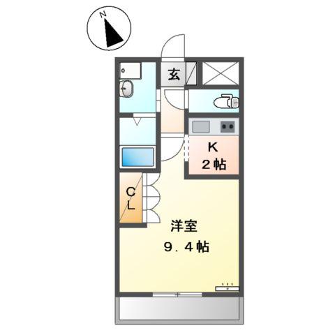 エンプレスK(1K/2階)の間取り写真