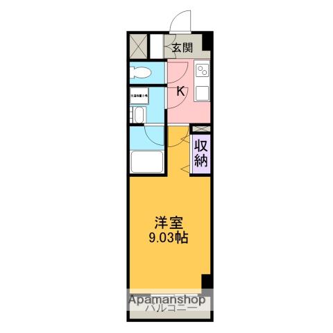 ウイングコート深沢(1K/2階)の間取り写真