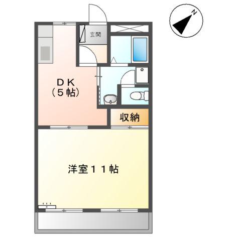 レスポワール太田(1DK/2階)の間取り写真