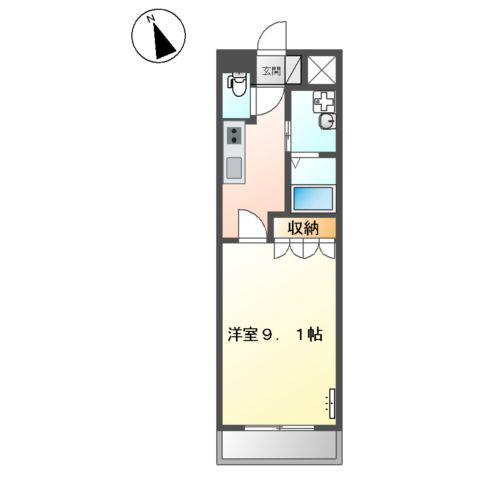 サンライズ男川(1K/1階)の間取り写真