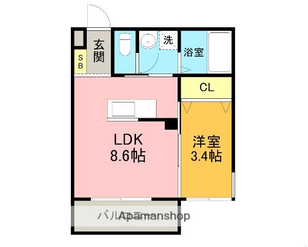 竜美丘RESIDENCE(1LDK/1階)の間取り写真