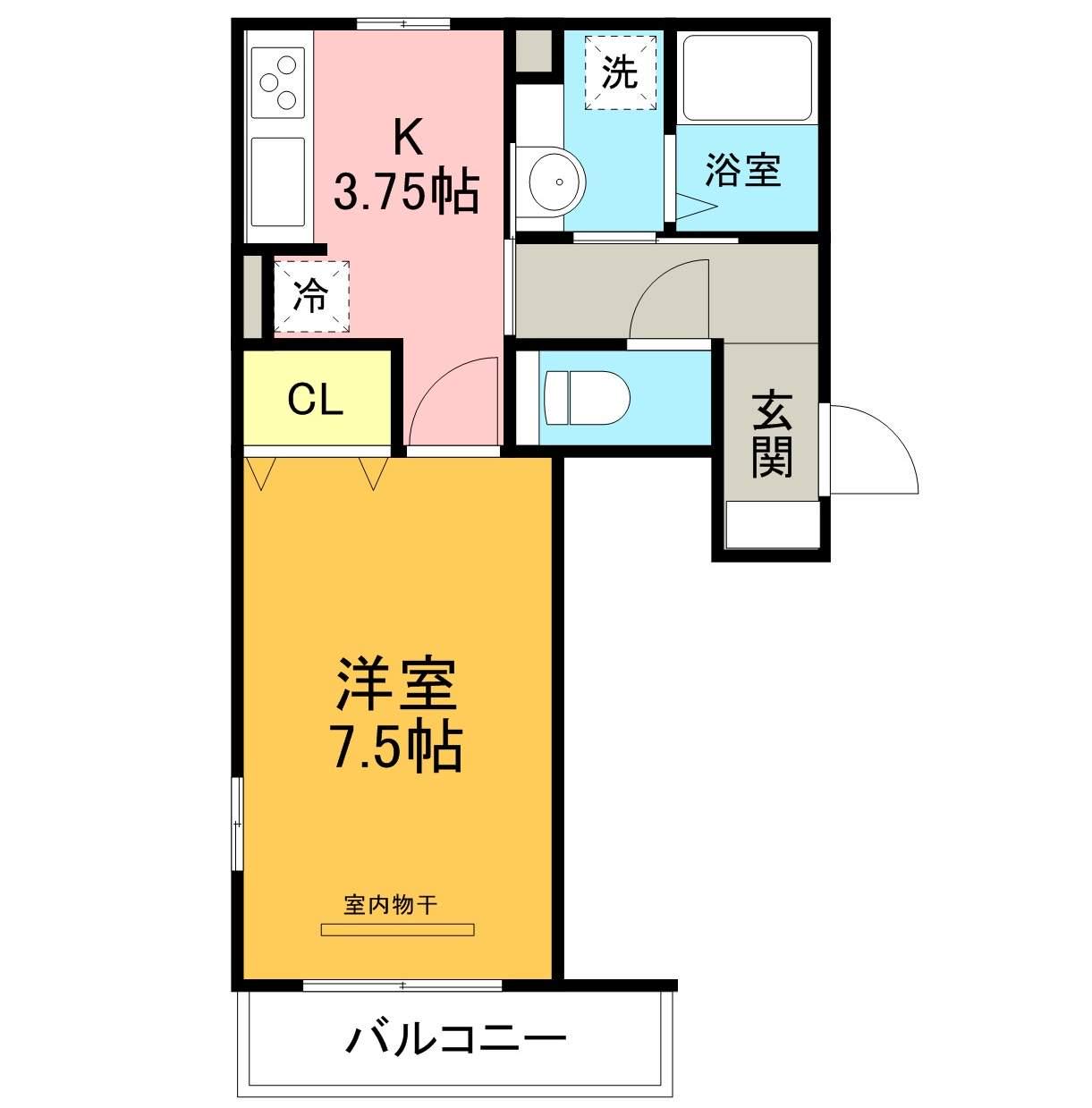 メルベーユ(1K/3階)の間取り写真