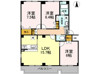 TAIHEI HОUSE(3LDK/3階)の間取り写真