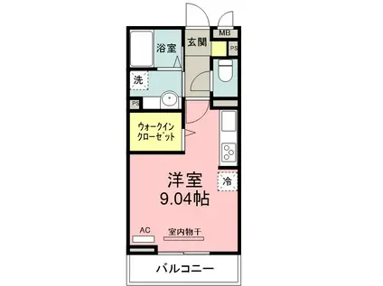 D-ROOM井田(ワンルーム/3階)の間取り写真