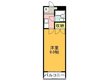 Kマンション(1K/4階)の間取り写真